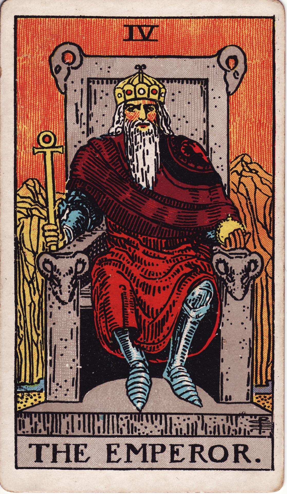 The Emperor tarot card from the Rider-Waite-Smith deck symbolizes authority, stability, leadership, structure, and the importance of establishing strong foundations and maintaining control over one's life.